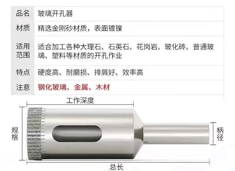 玻璃开孔器有多大（玻璃大理石开孔器的使用方法以及注意事项）